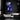 Satoru hollow purple anime wall art mounted in a modern black room as decor.