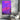 Large aesthetic purple canvas wall art, hanging in a modern living room with a sunny window.