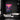 Neon retro (Miami) canvas print hanging up on a black wall as modern room decor.