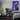 Purple bright fantasy acrylic glass wall art hanging in a gaming bedroom as wall decor.