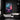 The lost cybercity space wall art mounted on a black wall, in a modern room as wall decor.