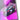 Sports car acrylic glass wall art print close-up, showing its bright purple neon colors.