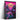 Neon pink city canvas wall art standing in front of a white wall.